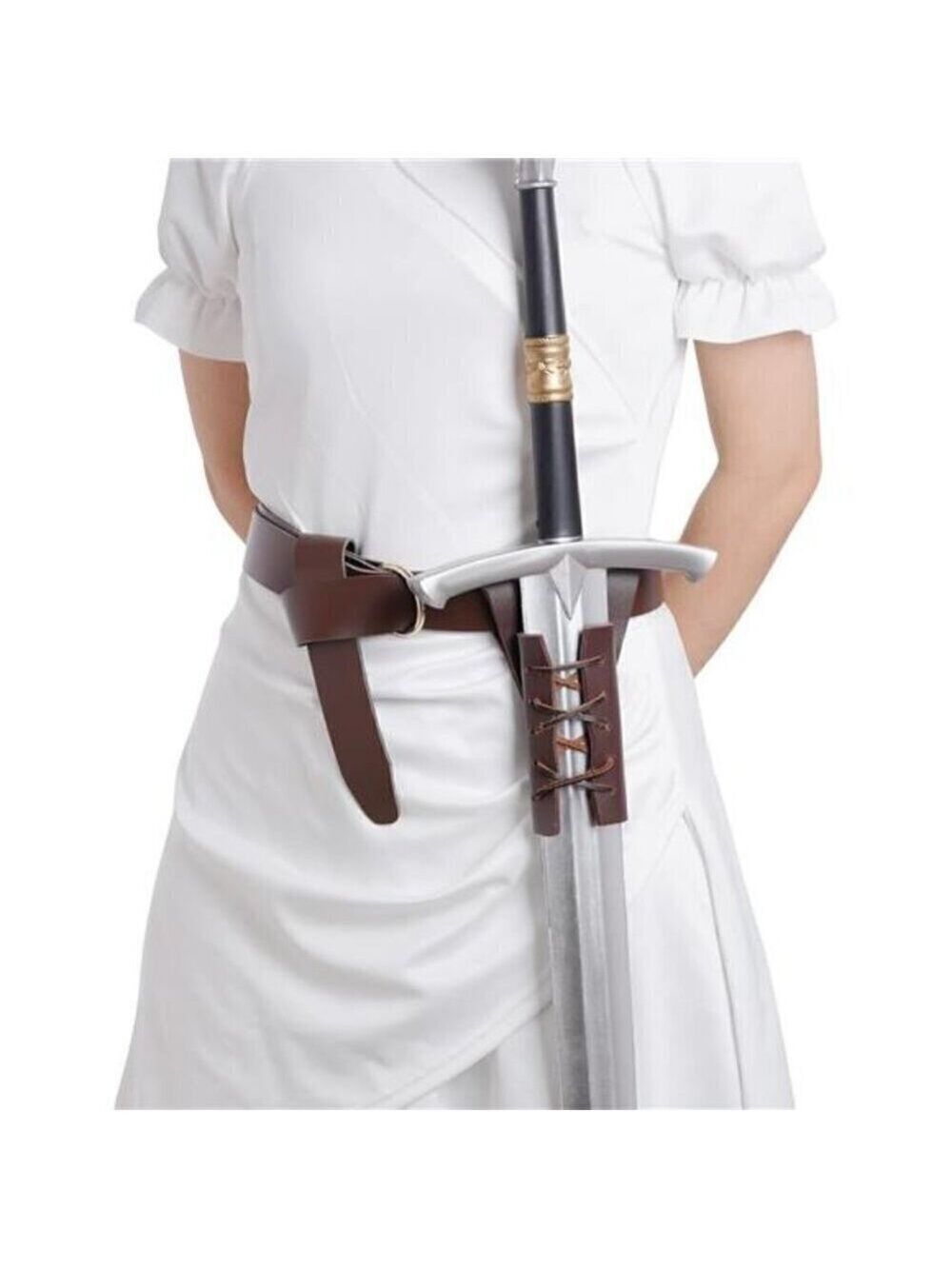 Medieval Renaissance Belt Sword Dagger Frog Case Leather Halloween Costume NEW